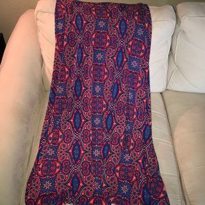 LulaRoe Bright Neon & Blue Maxi Skirt